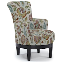 Justine Swivel Chair with Chic, Flared Arms