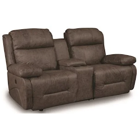 Power Rocking Reclining Console Loveseat with Power Tilt Headrests and USB Charging Ports