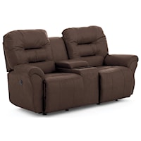 Casual Space Saver Reclining  Loveseat with Cupholder Storage Console