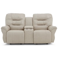 Casual Space Saver Reclining  Loveseat with Cupholder Storage Console