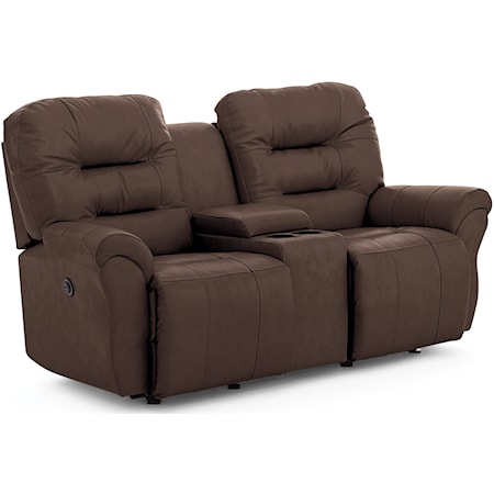 Casual Rocking Reclining  Loveseat with Cupholder Storage Console