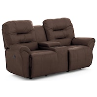 Casual Rocking Reclining  Loveseat with Cupholder Storage Console
