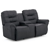 Casual Power Space Saver Reclining  Loveseat with Cupholder Storage Console