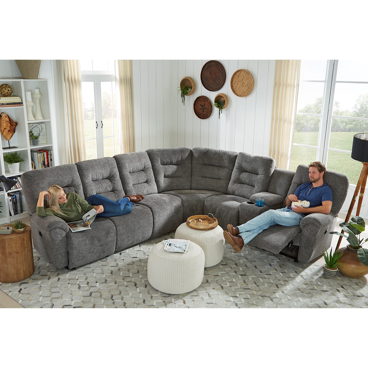 Best Home Furnishings Unity 5-Seat Power Reclining Sectional Sofa