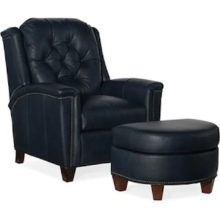 Transitional Tilt-Back Chair and Ottoman Set