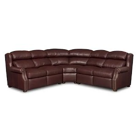 Traditional Leather Three Piece Reclining Sectional Sofa with Power