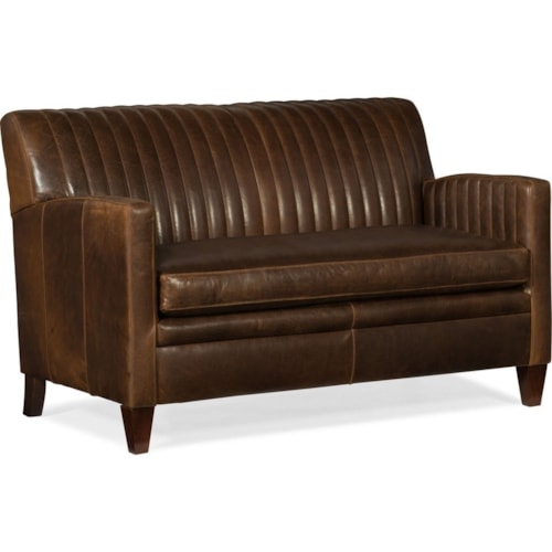 Transitional Stationary Loveseat with Channel Tufting
