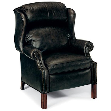 Chippendale Reclining Wing Chair with Brass Nails