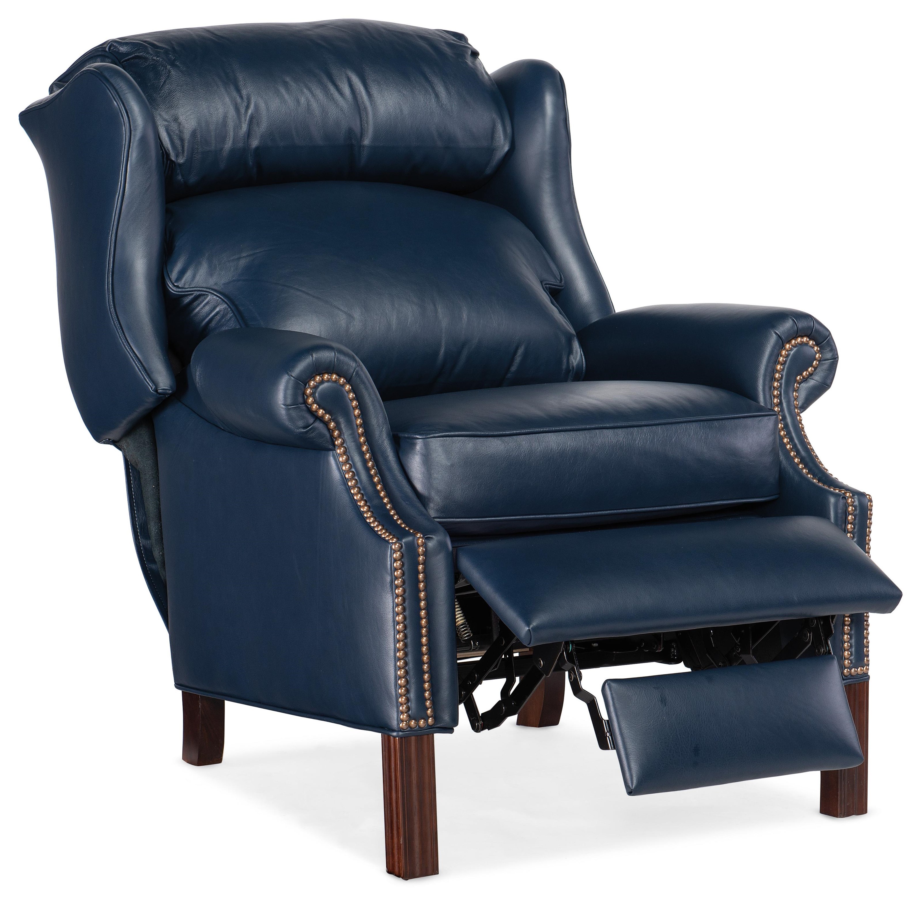 Bradington Young Chippendale 4114S15 Reclining Wing Chair with Brass