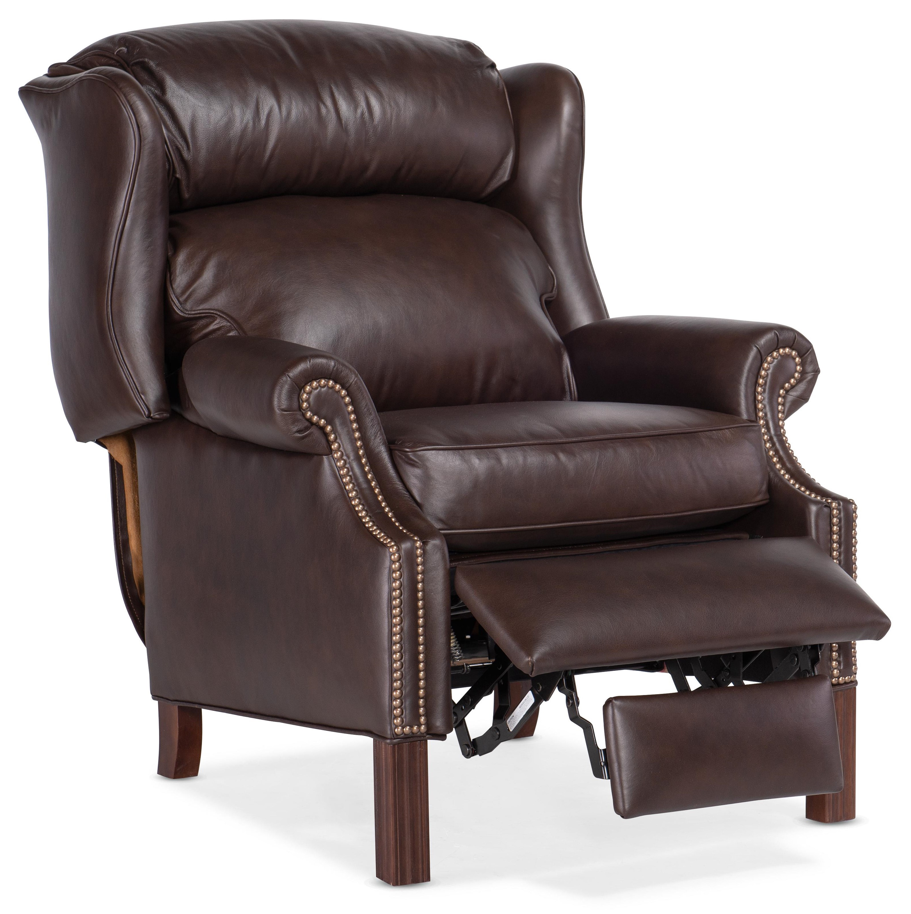 Bradington Young Chippendale 4114 Reclining Wing Chair with Brass Nails