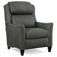 Transitional High Leg 3-Way Lounge Recliner with Nailhead Trim