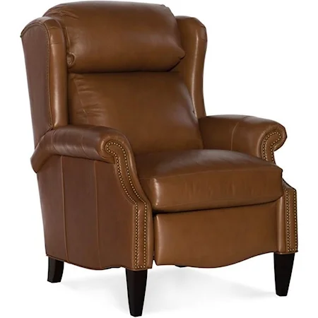 Traditional High-Leg Recliner with Nailhead Trim