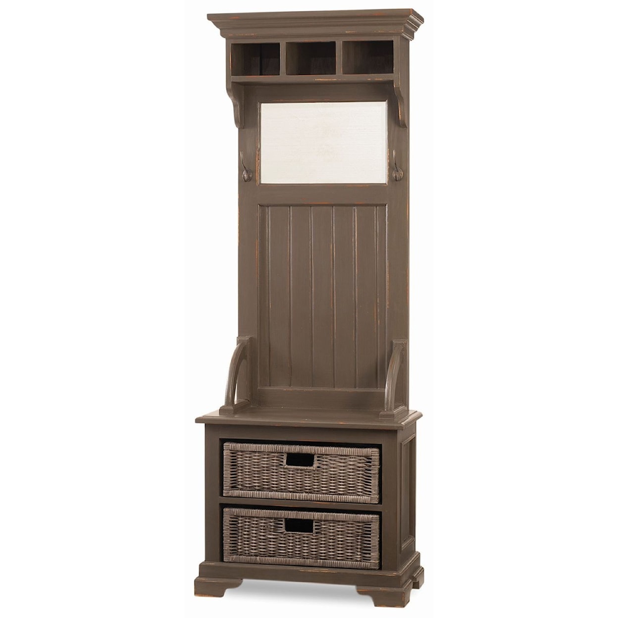 Bramble Homestead Narrow Hallstand with Rattan Baskets