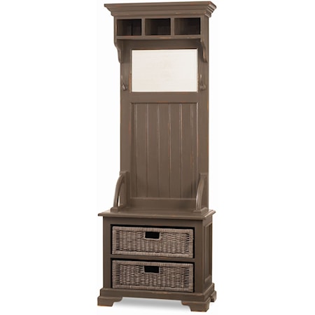 Narrow Hallstand with Rattan Baskets