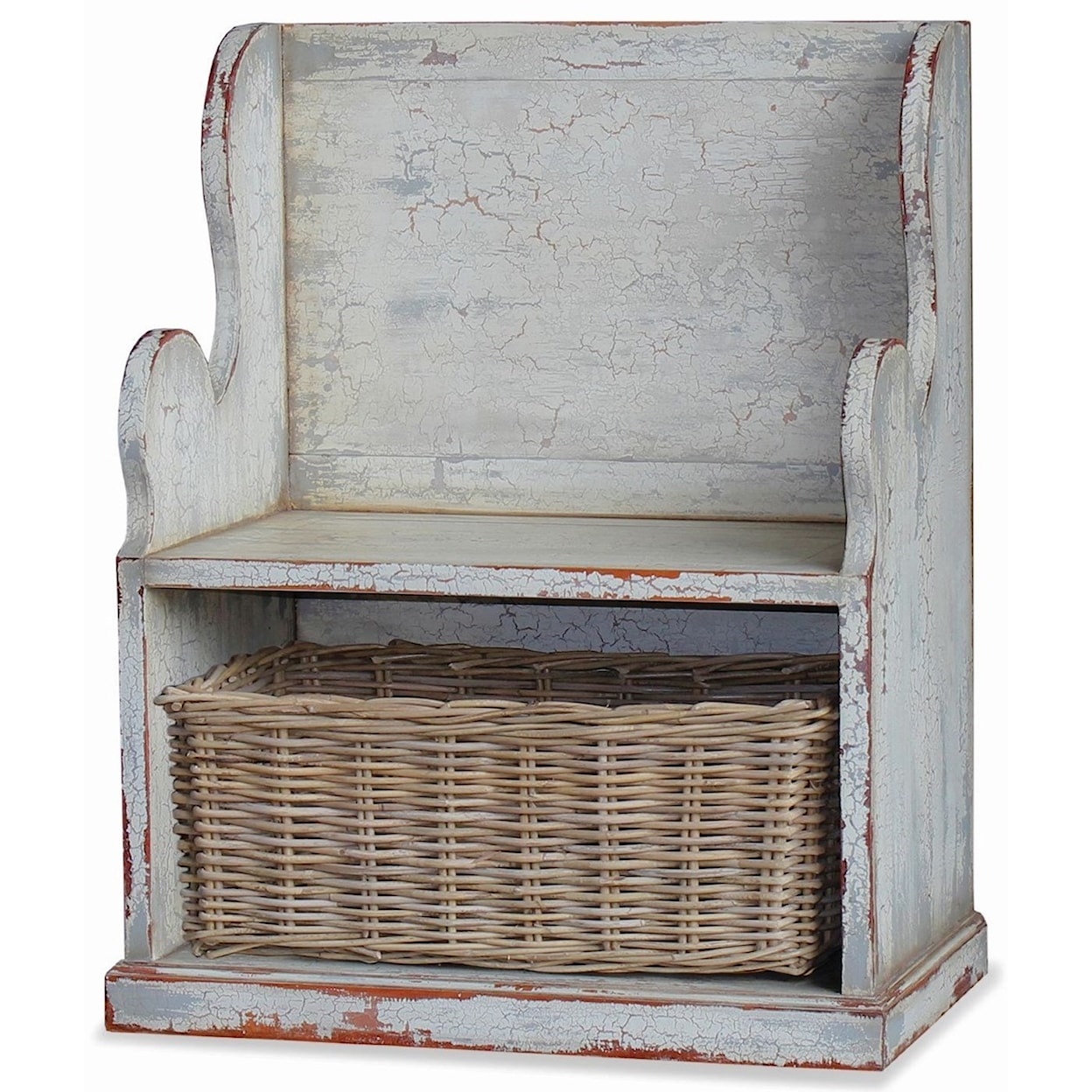 Bramble Homestead Lincoln Entry Bench, Small, with Basket