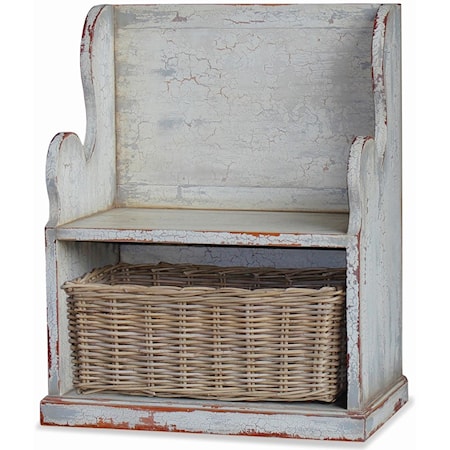 Lincoln Entry Bench, Small, with Basket