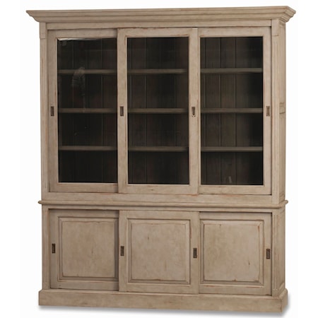 Hudson 88" Bookcase w/ 3 Sliding Doors