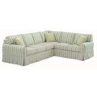 Casual Sectional Sofa with Rolled Arms and Slipcover