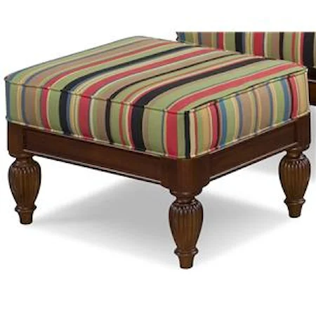 Upholstered Wood Base Ottoman