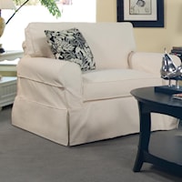 Casual Chair with Rolled Arms and Slipcover
