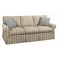 Casual Three Seater Sofa with Rolled Arms and Skirt