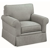 Casual Skirted Chair with Rolled Arms