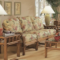 Coastal Rattan Sofa with English Arms