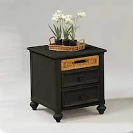 Drawer End Table with 1 storage basket and 2 drawers