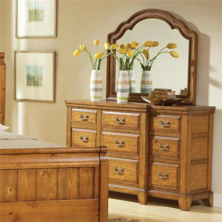 9 Drawer Dresser & Landscape Mirror Combo
