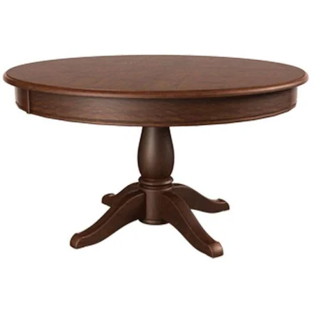 Customizable Round Oval Pedestal Table with Leaf