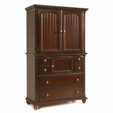 6 Drawer Media Armoire Chest with Power Strip