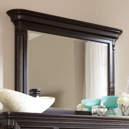 Pillar Chesser Mirror with Elegant Crown Molding