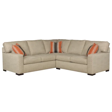 Contemporary Two Piece Sectional Sofa with RAF Corner Sofa and Track Arms