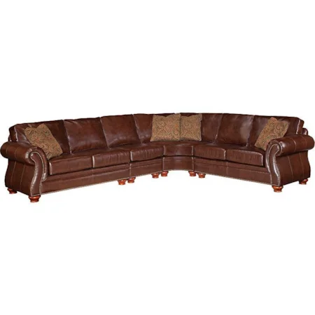 Traditional 4-Piece Sectional Sofa with Wedge