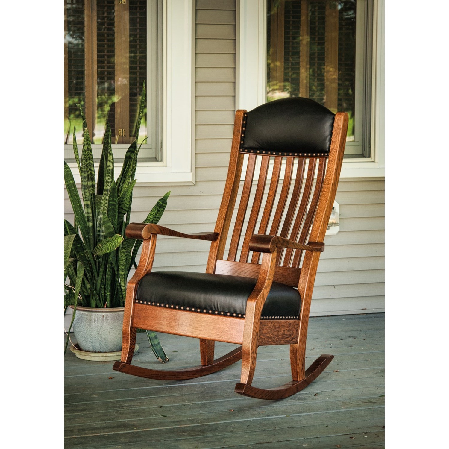 Buckeye Rockers Rockers AR-35 Solid Wood Rocker with Nailhead Trim ...