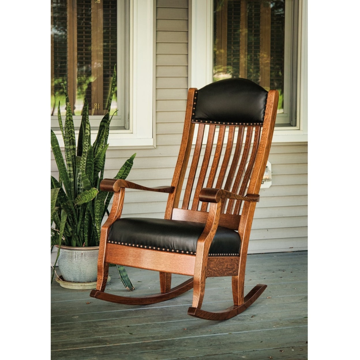 Buckeye Rockers Rockers AR-35 Solid Wood Rocker with Nailhead Trim ...