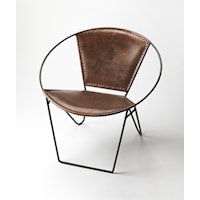 BUTLER MILO IRON & LEATHER ACCENT CHAIR