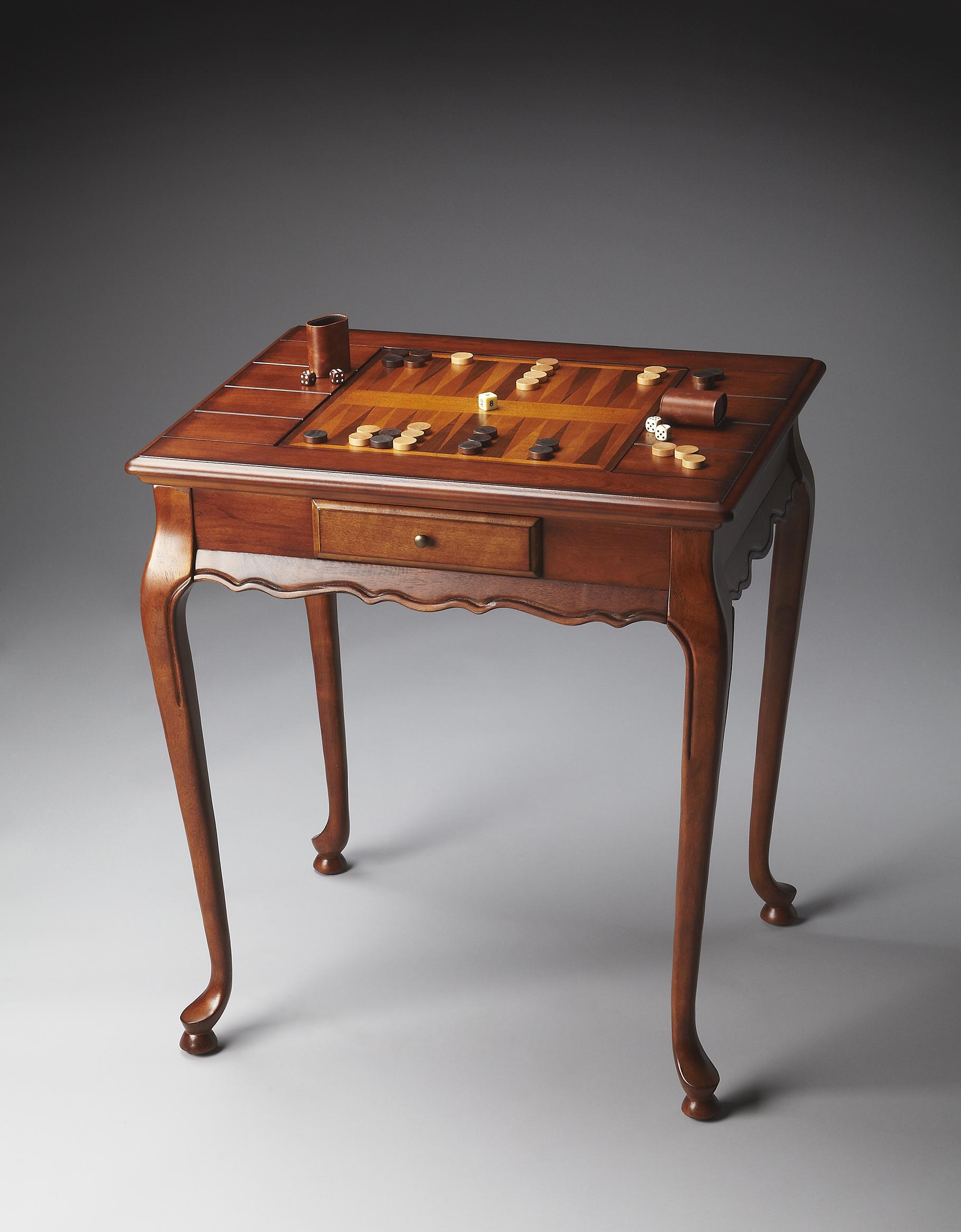 Butler Specialty Company Plantation Cherry Backgammon/Chess Game Table