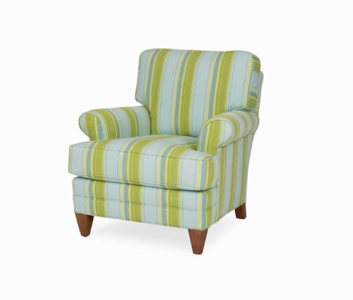 Chair with Rolled Arms and Tapered Wood Feet