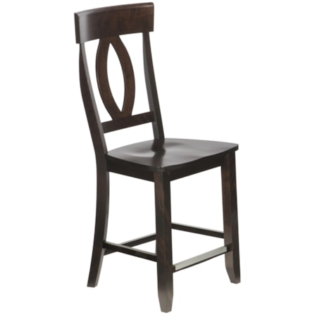 Customizable 23" Wood Seat Fixed Stool