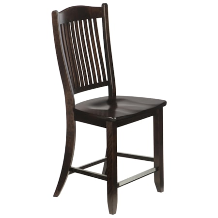 Customizable 23" Wood Seat Fixed Stool