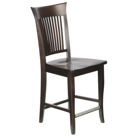 Customizable 24" Wood Seat Fixed Stool