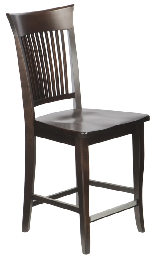 Customizable 24" Wood Seat Fixed Stool