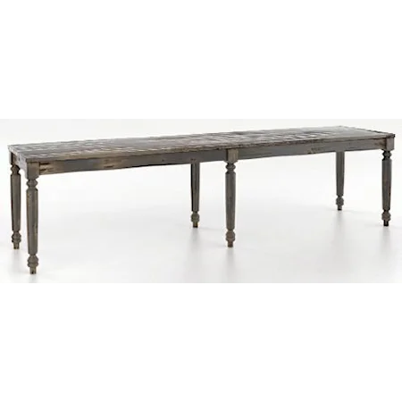 Farmhouse Dining Bench with Distressed Wood Finish