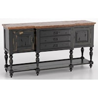 Rustic Customizable Buffet with Distressed Finish