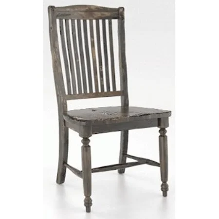 Customizable Side Chair with Distressed Finish