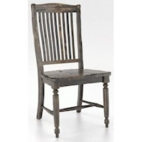 Customizable Side Chair with Distressed Finish