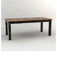 Farmhouse Two-Tone Rectangular Table with Distressed Wood Finish