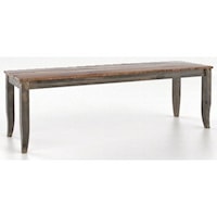 Farmhouse 56" Dining Bench with Distressed Wood Finish