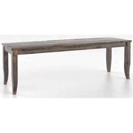Farmhouse 56" Dining Bench with Distressed Wood Finish
